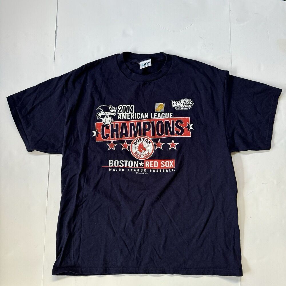 Vintage Boston Red Sox 2004 American League Champions T Shirt Size XL Dynasty
